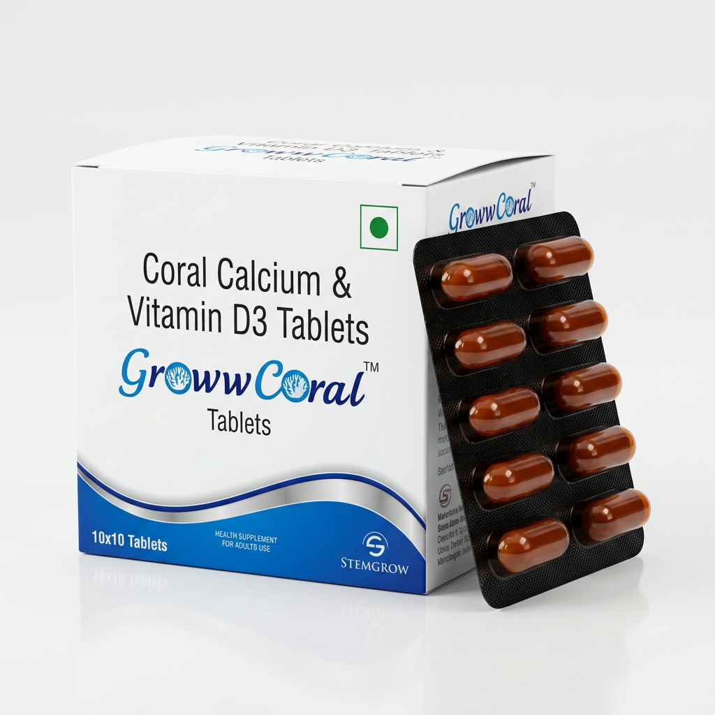GrowwCoral — Coral Calcium & Vitamin D3 Tablets