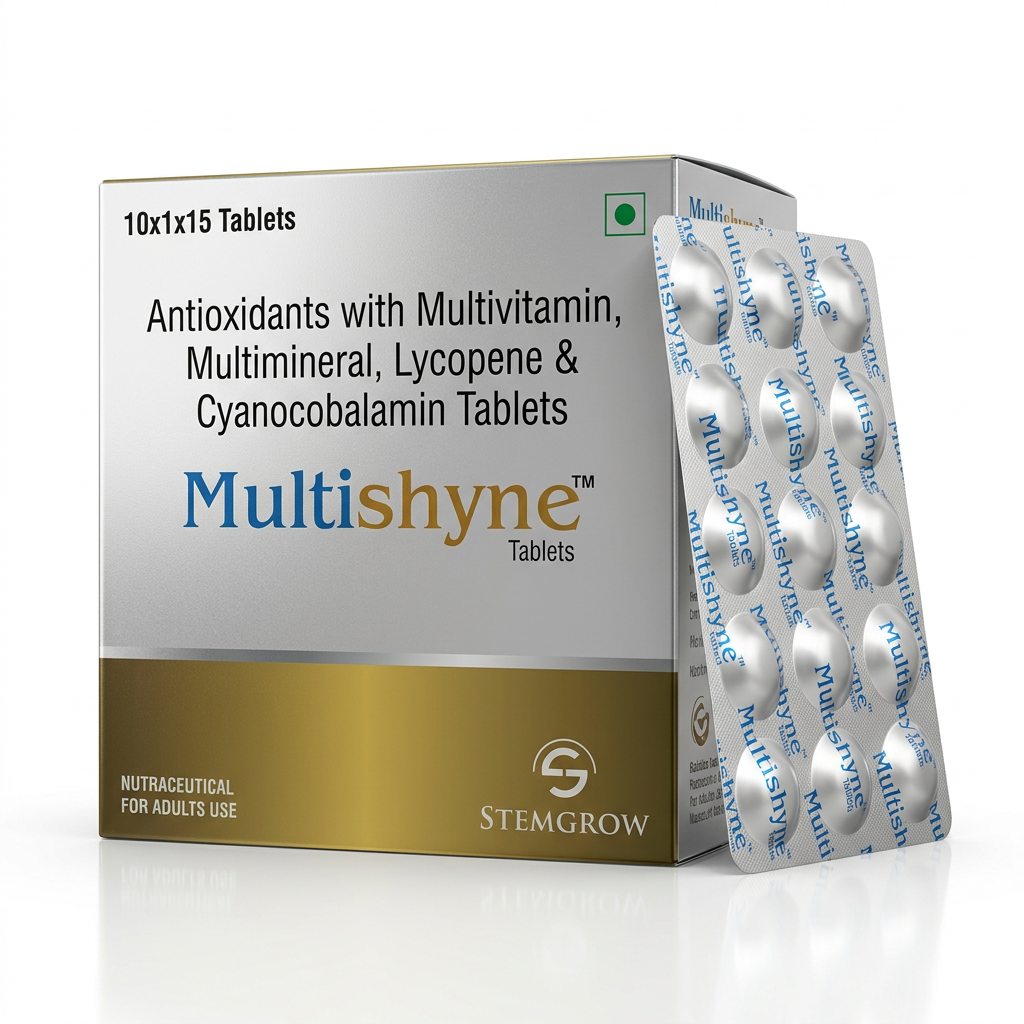 Multishyne — Antioxidants with Multivitamin, Multimineral, Lycopene & Cyanocobalamin Tablets
